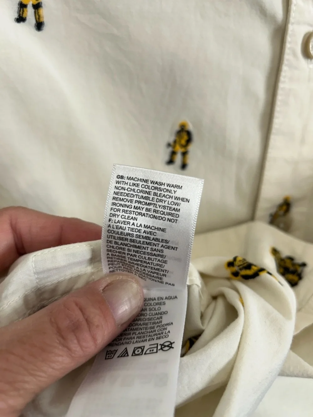 North Face 100% Cotton button-down with Hockey men